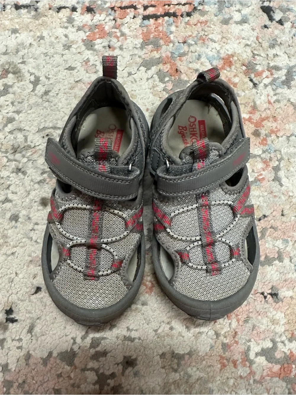 OshKosh B'gosh Kids' Gray and Red Active Sandals